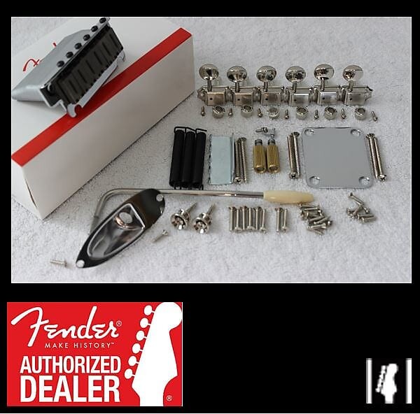 

Fender American Standard Chrome Stratocaster Hardware Set с тюнерами Stratocaster 099-2050-000 099-2050-000 American Series Stratocaster Tremolo Bridge Assembly