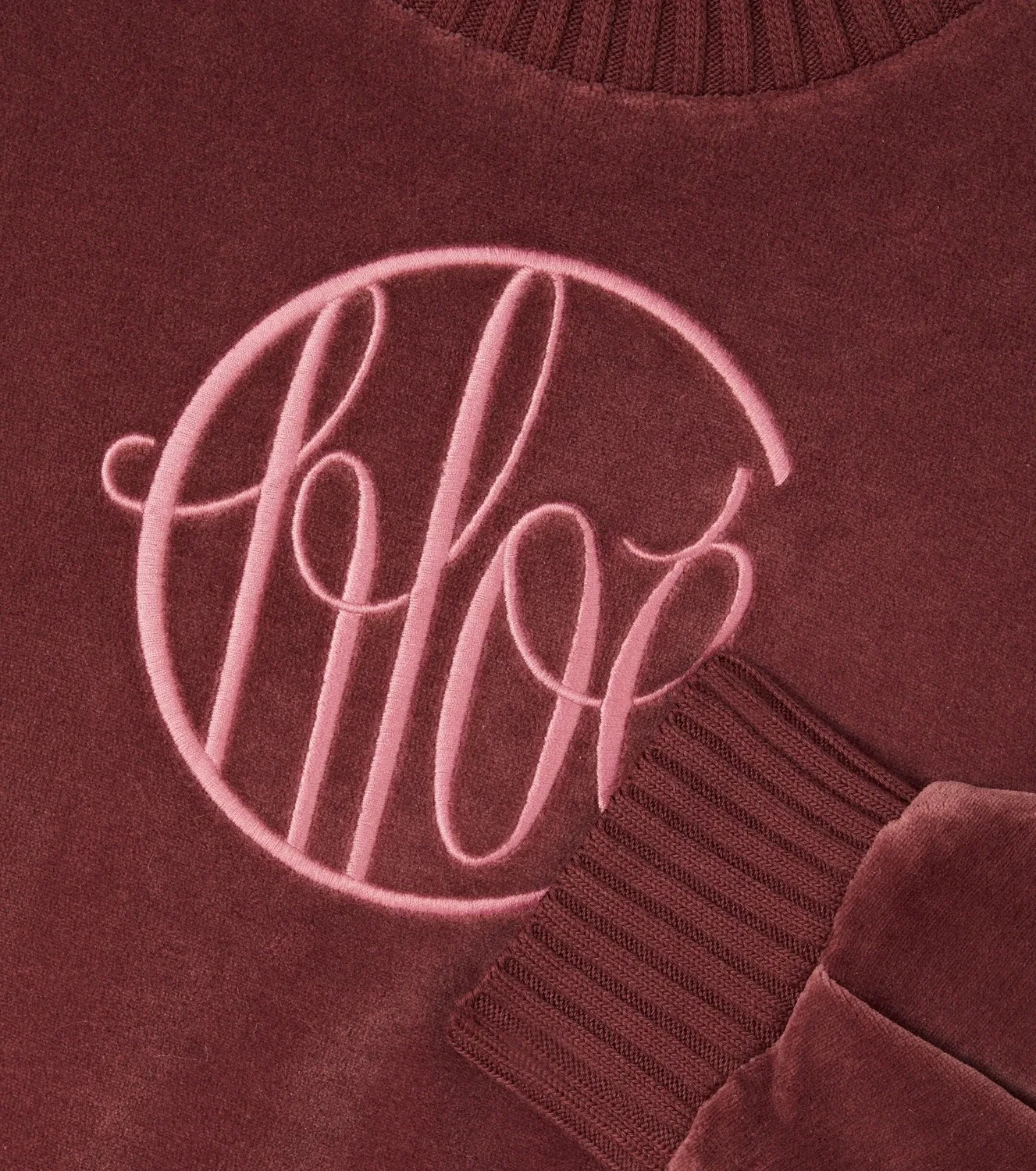 Свитер хлопковый с логотипом Chloé Kids, бордовый — фото 2