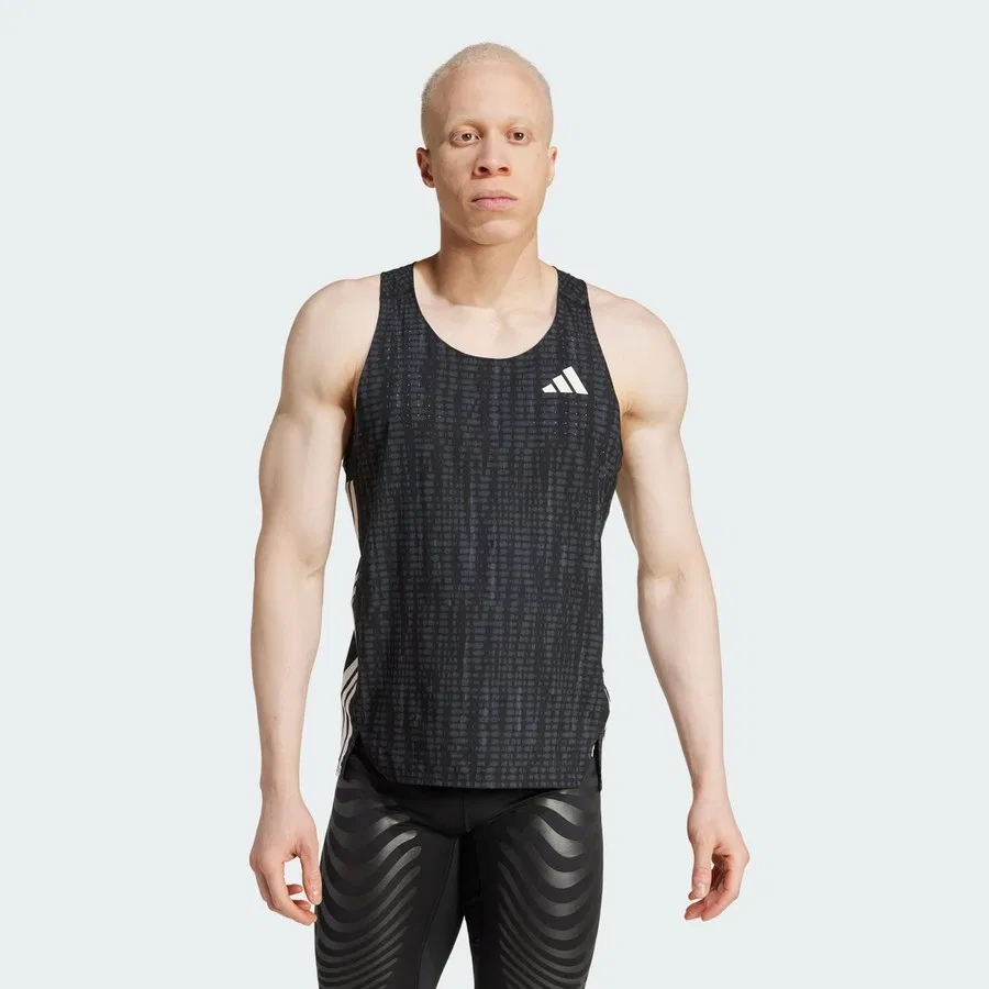 Беговая майка adidas Performance Adizero Running Singlet, Серо-черный