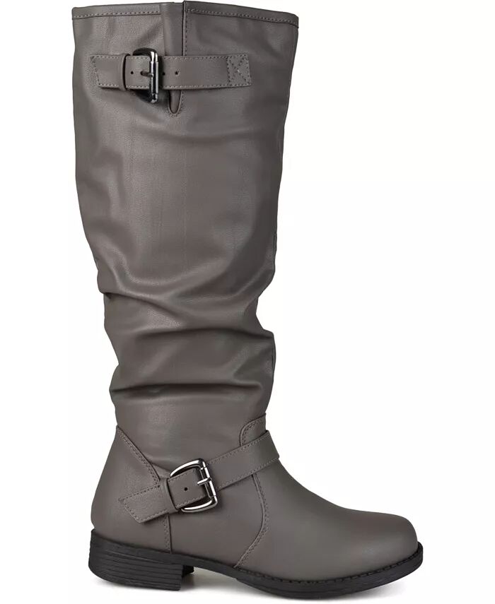 Женские сапоги Stormy Wide Calf с высокими коленями для верховой езды Journee Collection, серый — фото 2