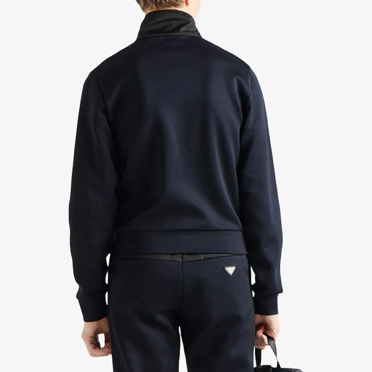 Куртка из хлопкового флиса Re-nylon на молнии Prada, синий — фото 4