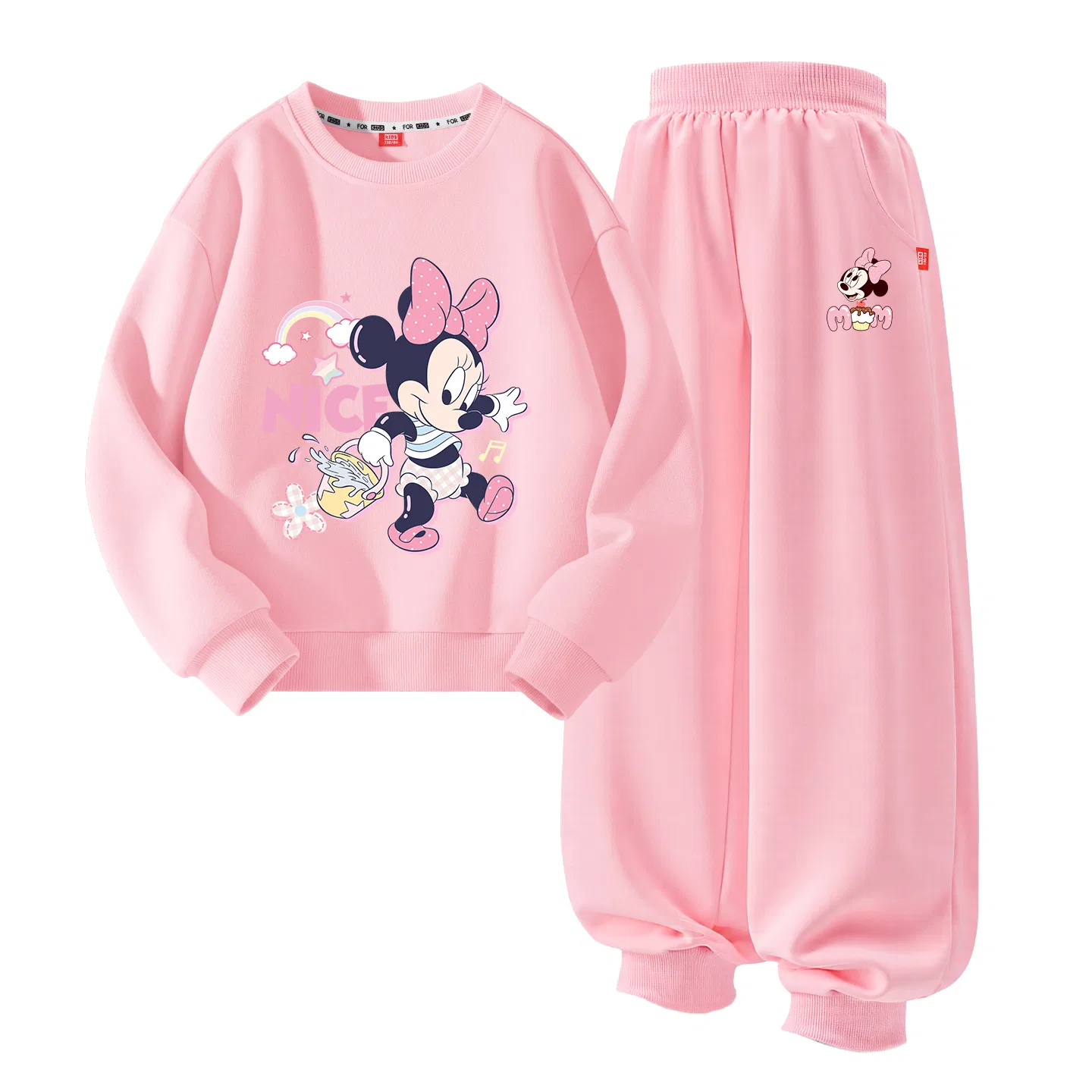 Детский спортивный костюм с круглым вырезом Disney, Цвет Di Chai Water Pink+Di Sweet Fun K Powder