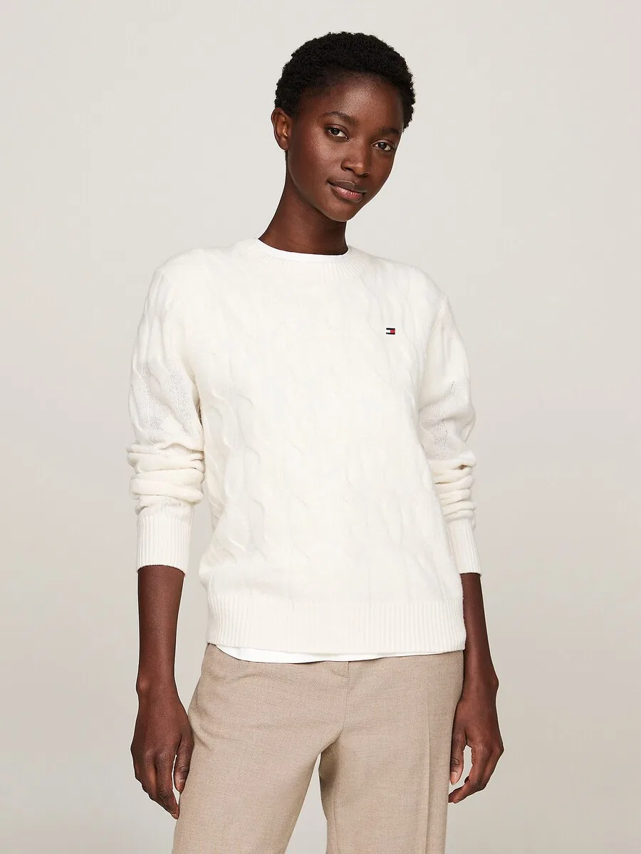 Свитер TOMMY HILFIGER из белой шерсти — фото 2