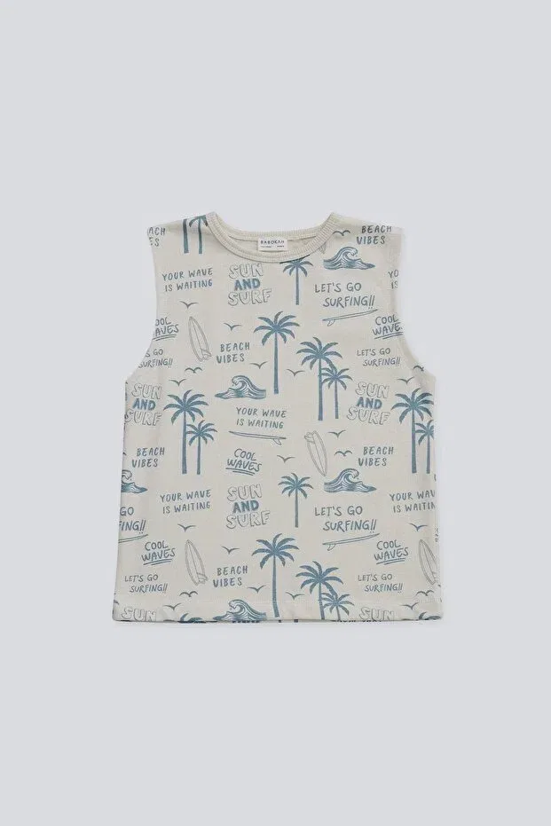 Детское белье для мальчиков с принтом Surf Print Detail Athlete Babokah, Ecru