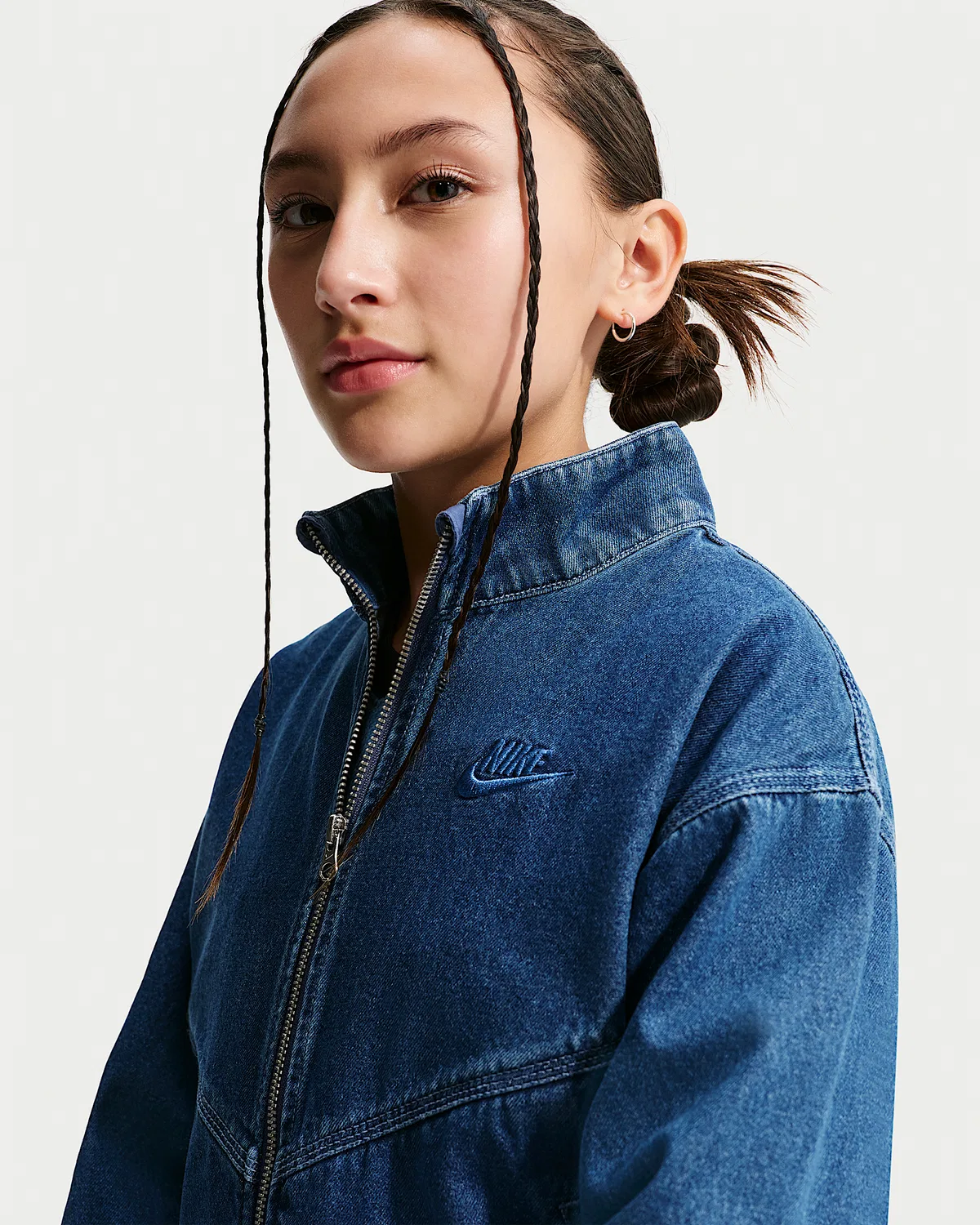 Детская джинсовая куртка Nike Sportswear Collection Windrunner, Mystic Navy/Mystic Navy/Aegean Storm/Coastal Blue — фото 3