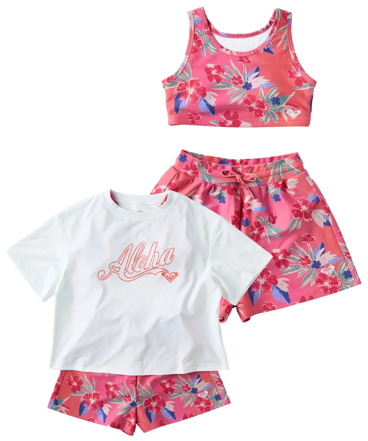 Детский комплект для плавания с принтом MINI HIBISCUS COVE ROXY, Pink
