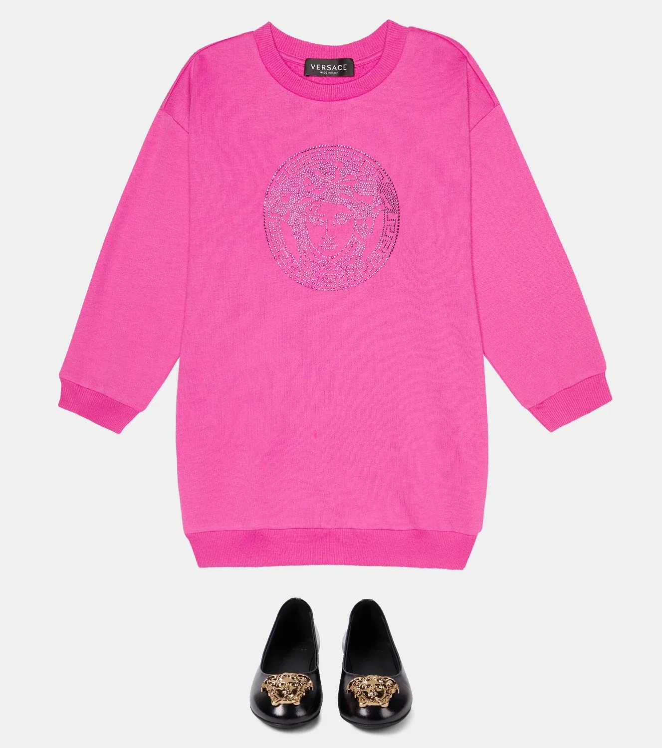 Платье-толстовка Medusa Versace Kids, розовый — фото 2