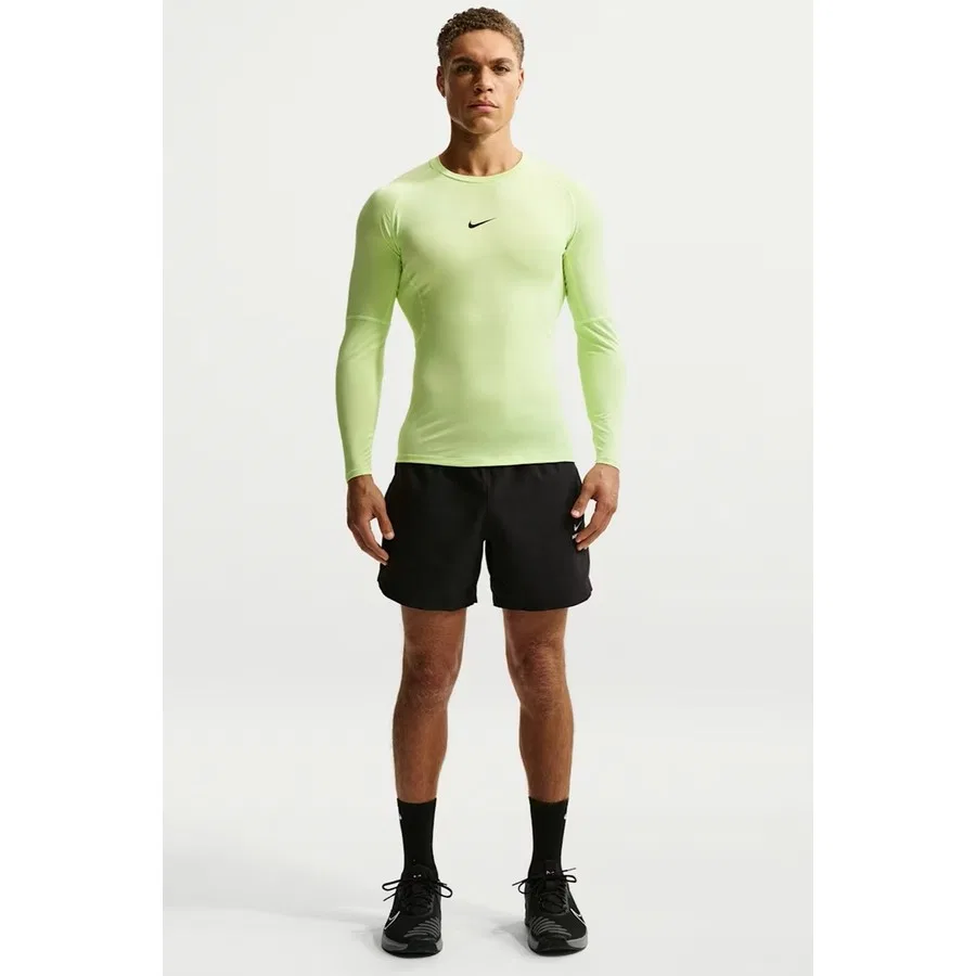 Спортивный свитшот с длинным рукавом Nike Pro Dri Fit Tight Top, Зеленый — фото 4
