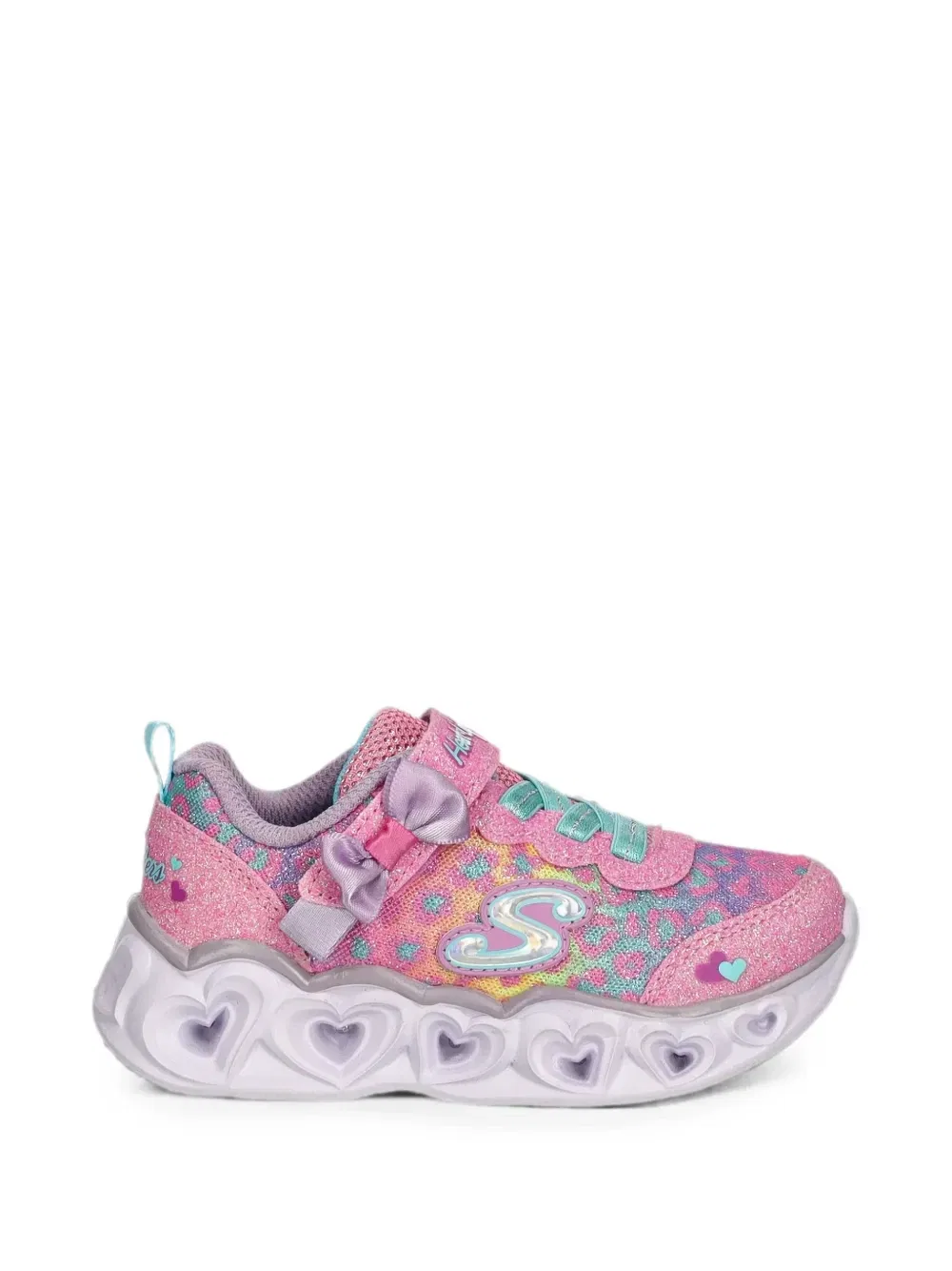 Кроссовки Heart Lights с бантом Skechers, розовый — фото 2