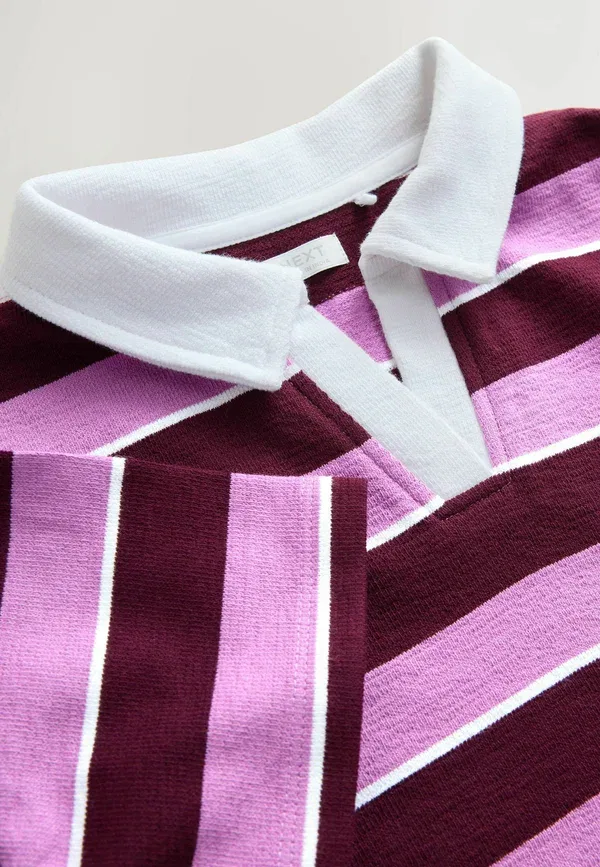 Платье регбийное хлопковое Regular fit Rugby Dress Next, burgundy stripe, бордовый — фото 2