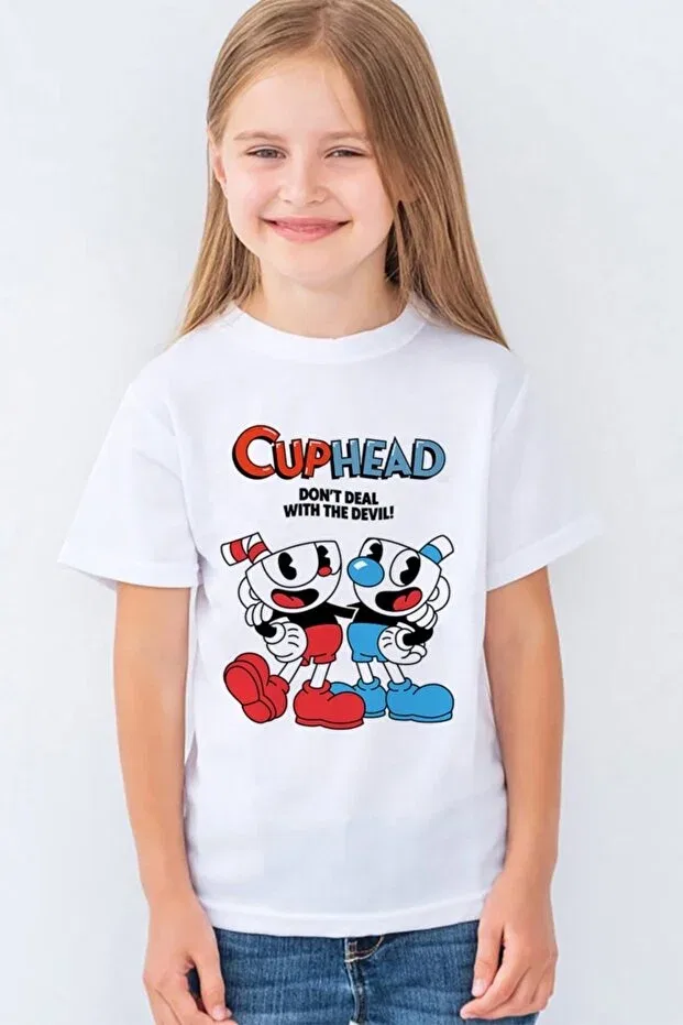 Детская футболка с принтом Cuphead kids t-shirt mr-02 Morinna Im, White — фото 2