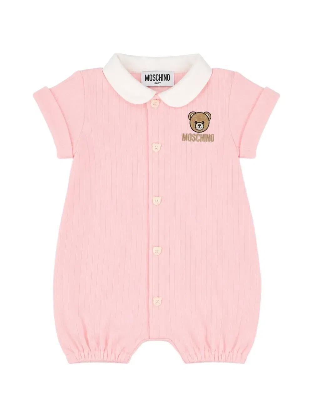 Комбинезон с нашивкой в виде плюшевого мишки Moschino Kids, розовый