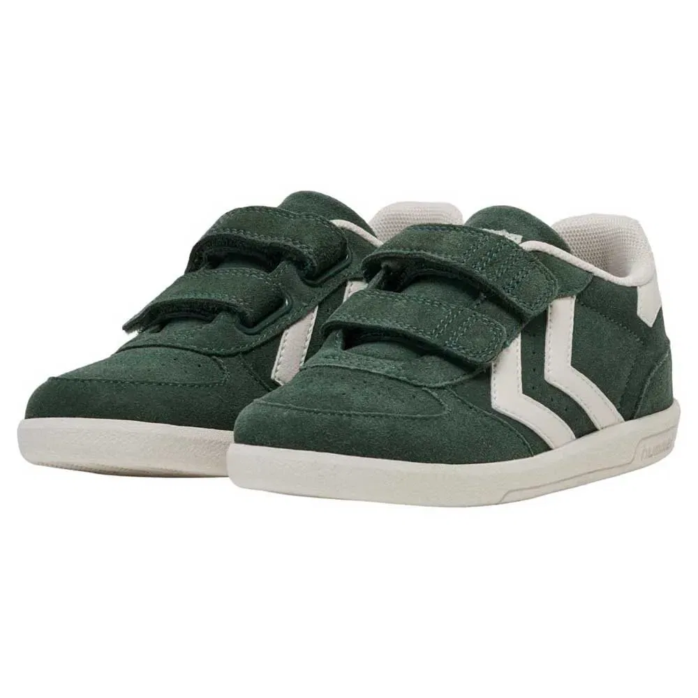 Детские кроссовки для девочек с липучками Victory Suede II Hummel, Green — фото 4