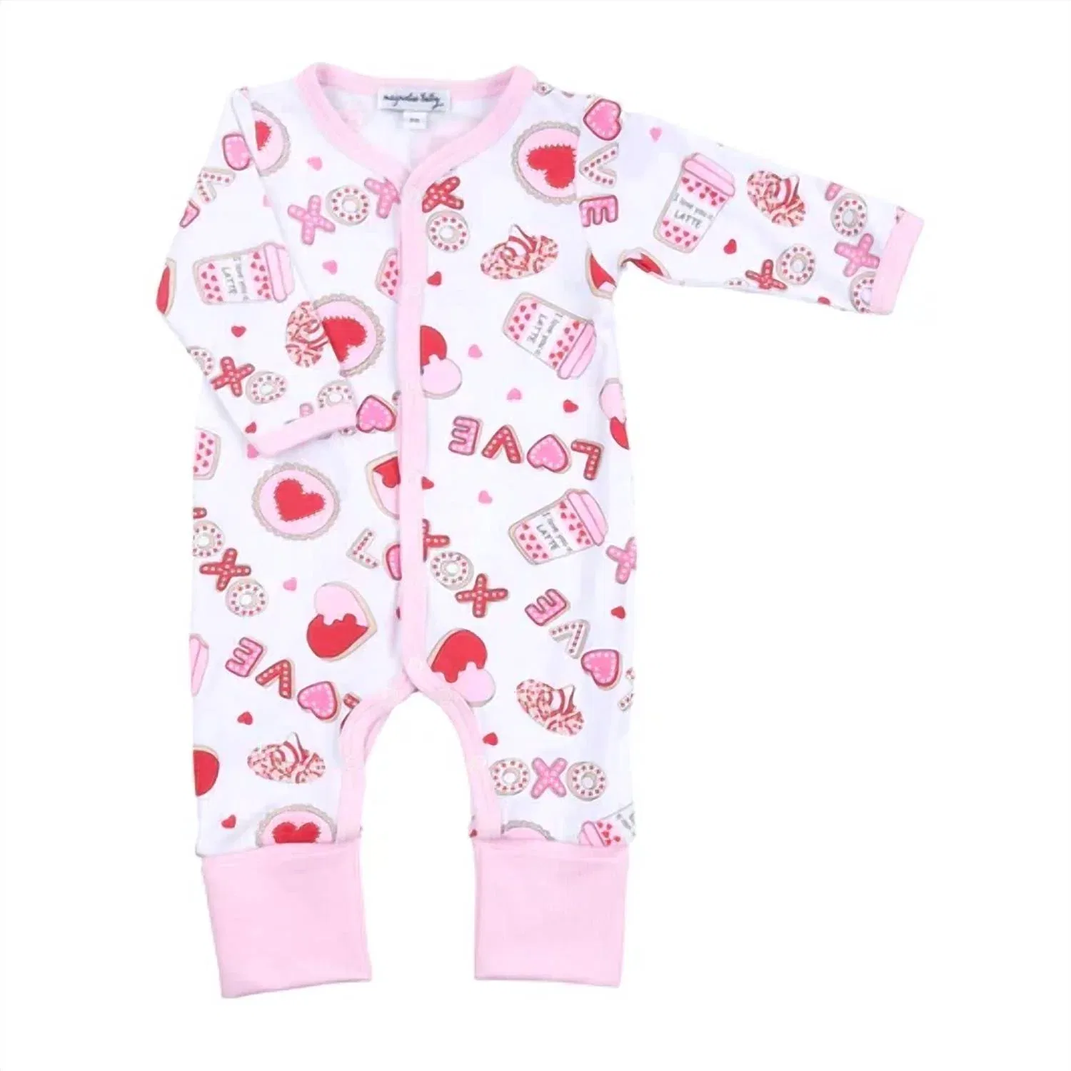 Детский боди-комбинезон с принтом Sweet Valentine Magnolia Baby, розовый