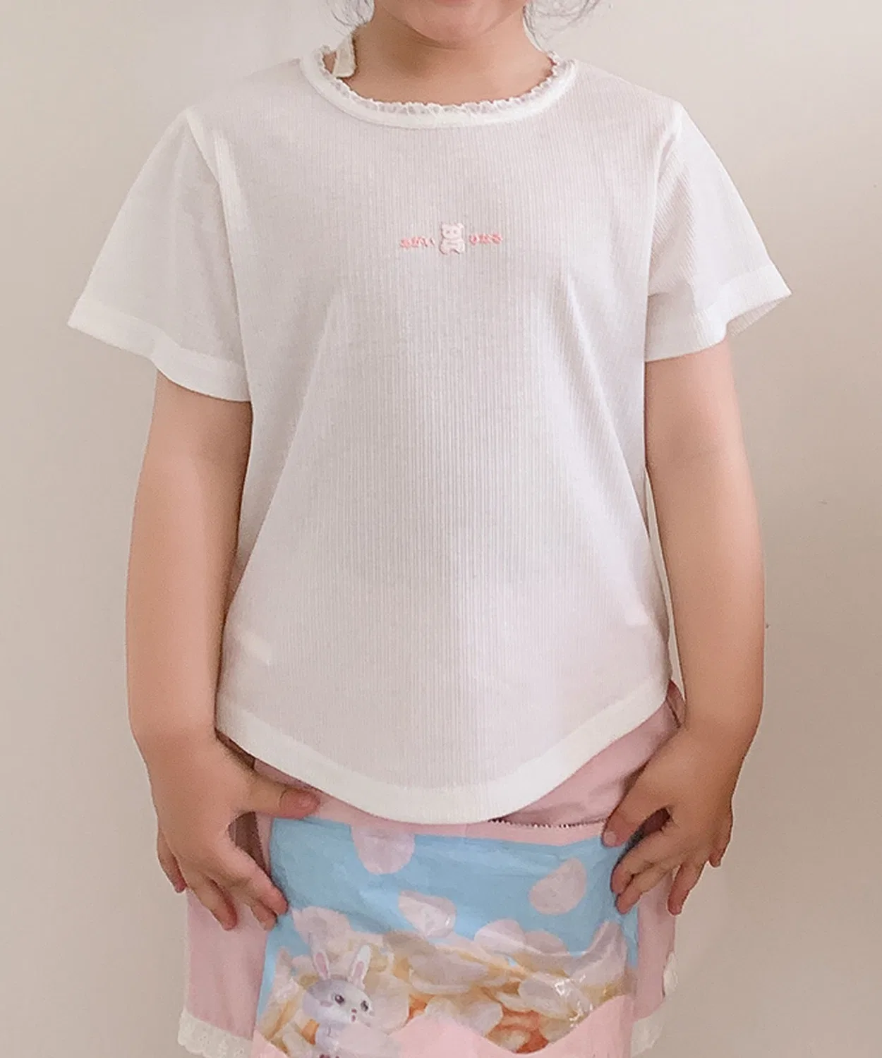 Детская футболка с принтом и бантом на спине, модель Back Ribbon, aimoha, Pink — фото 2