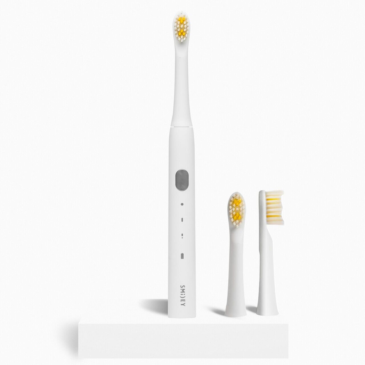 Smiley Light набор:: белая звуковая зубная щетка, 1 шт + дополнительные насадки, 2 шт. — фото 2