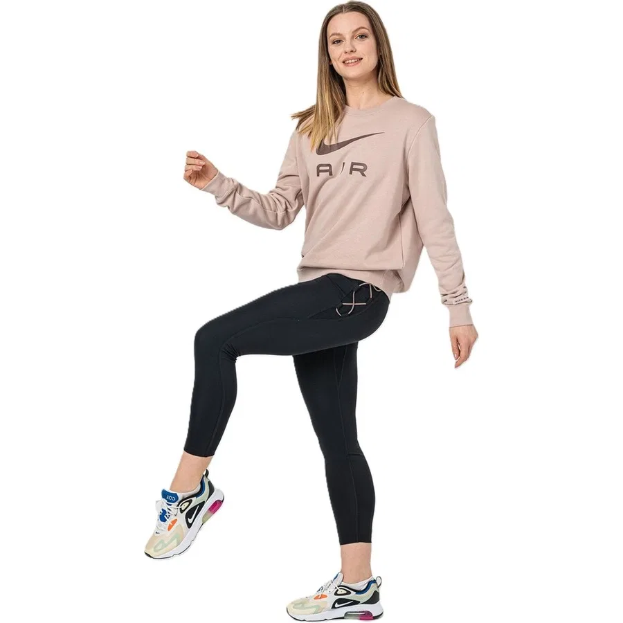 Женский свитшот с круглым вырезом из флиса Air Fleece Sportswear Essent Nike, Коричневый — фото 4