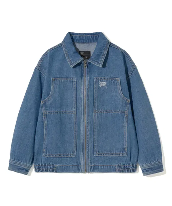 Джинсовая куртка для мальчиков с тэгом, Kids tag denim jacket Brownbreath Kids, синий — фото 2
