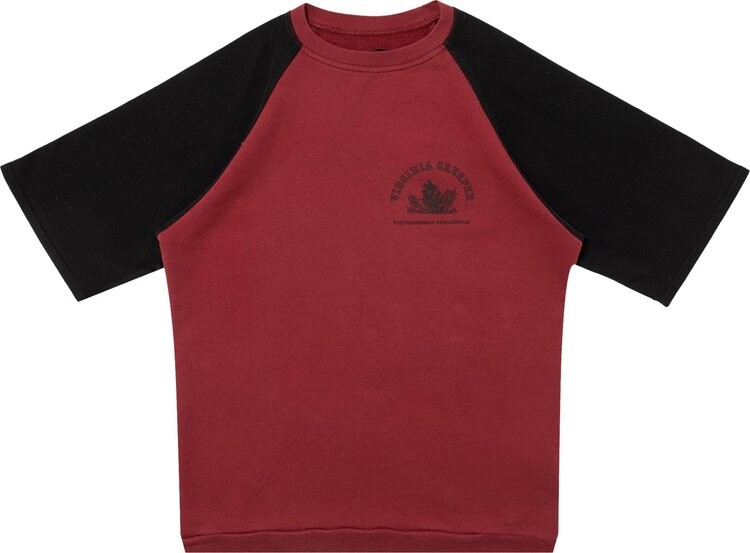 

Свитер Raf Simons Short-Sleeve Raglan Sweater Virgina Creeper 'Burgundy/Black', красный