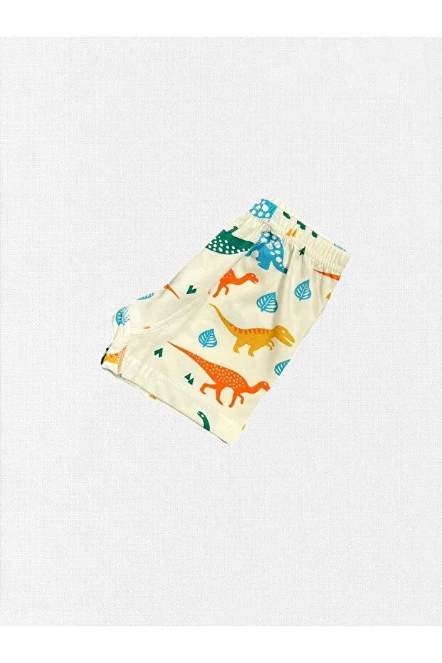 Детский комплект для мальчиков из хлопка с принтом Elmas Kids, Ecru — фото 4