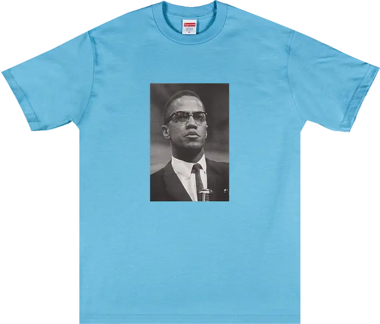 

Футболка Supreme Malcolm X Tee 'Light Slate', синий