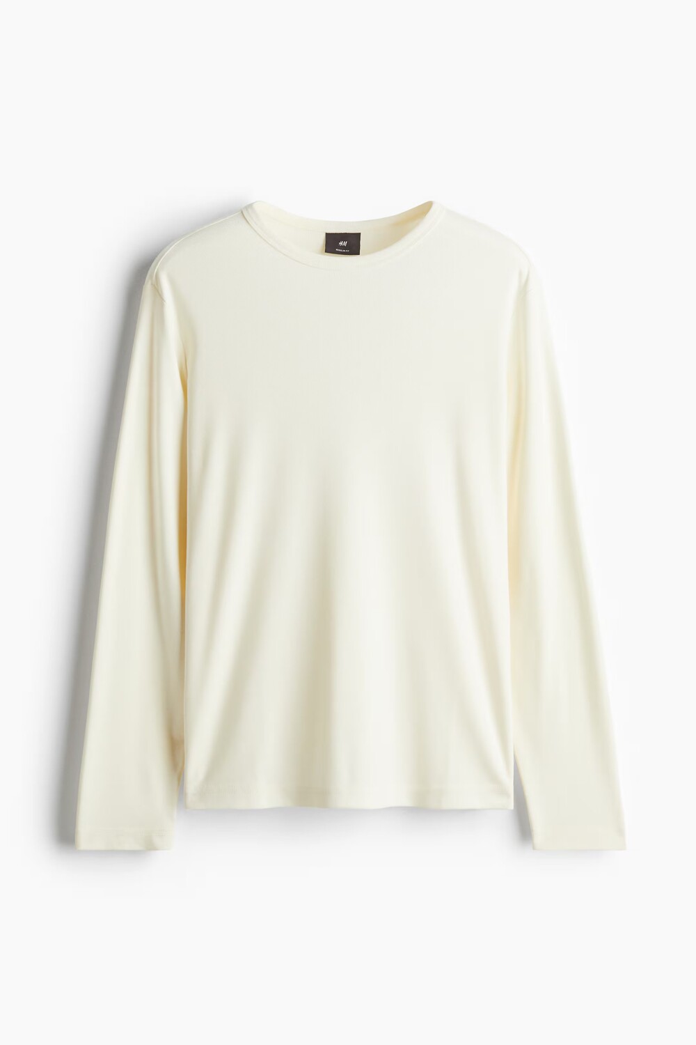 

Лонгслив из джерси H&M A/W 2024 Regular Fit, белый