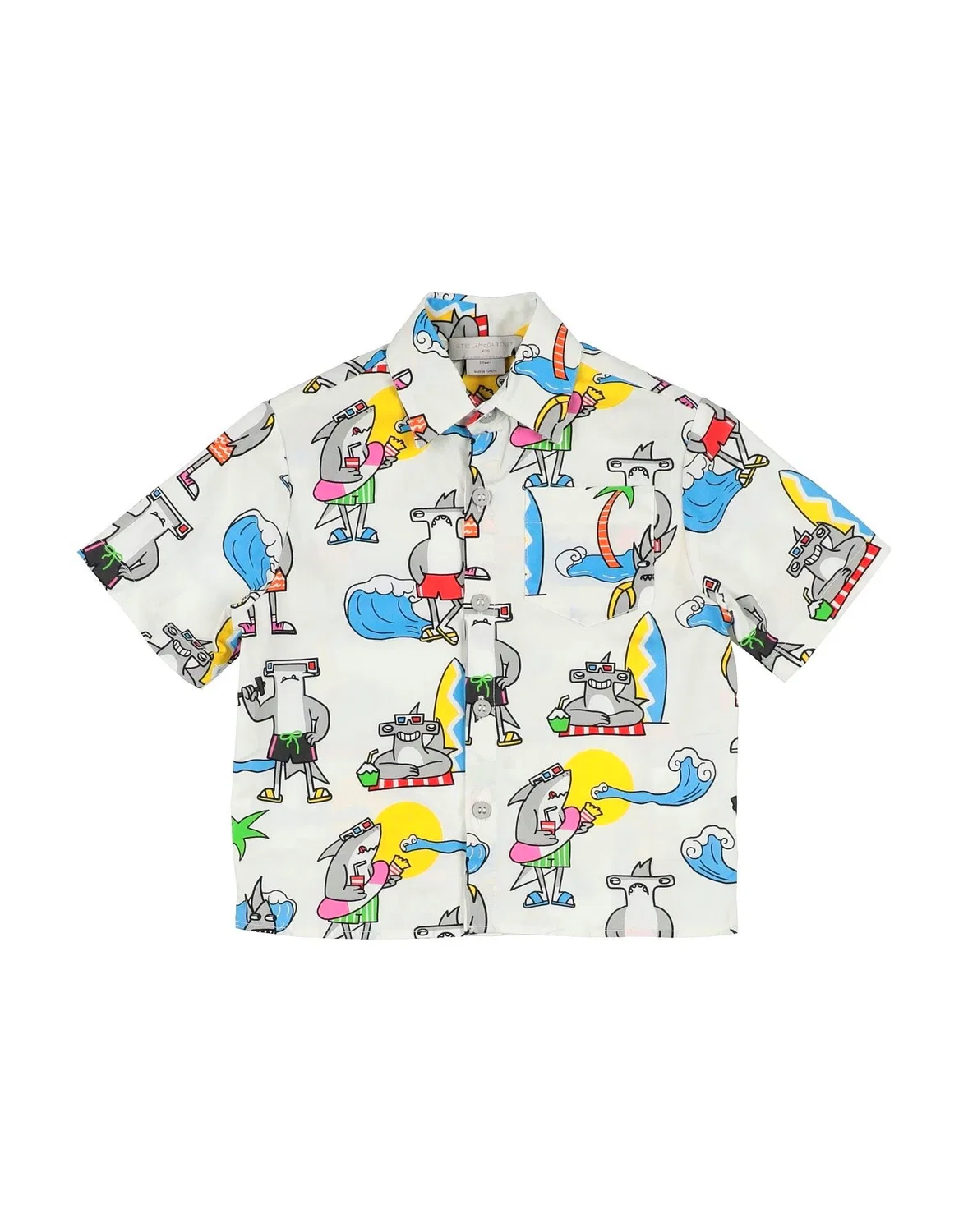 Детская рубашка с коротким рукавом Stella Mccartney Kids, белый
