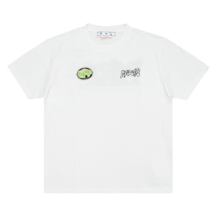 

Футболка Off-White Weed Graffiti Slim Short-Sleeve Tee 'White/Green', белый