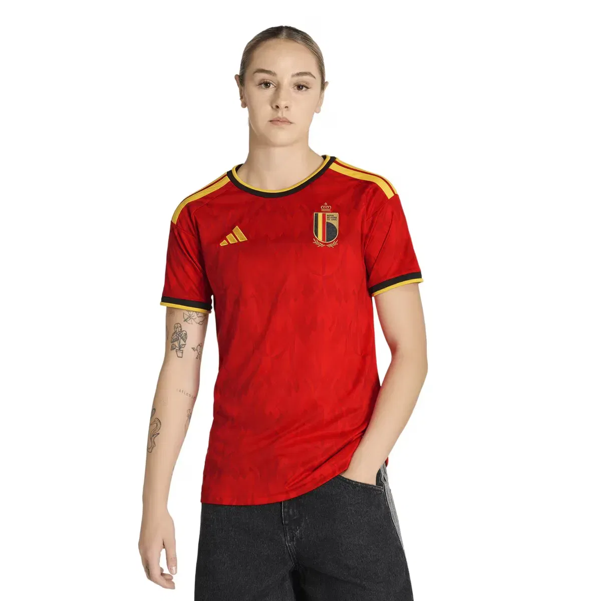Женская футболка с принтом adidas, Rojo / Amarillo