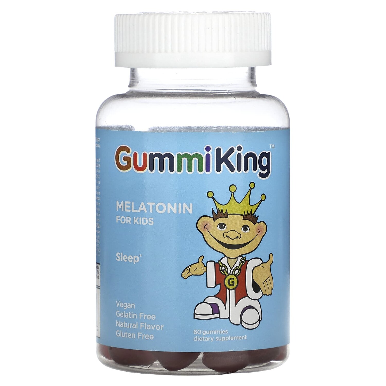 

Мелатонин GummiKing для детей со вкусом клубники, 60 жевательных таблеток