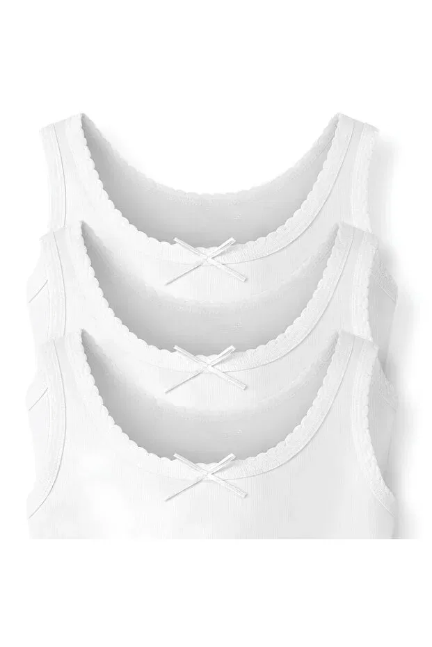 Детское для девочек хлопковое комплект маек Ribana Yildiz, White — фото 3