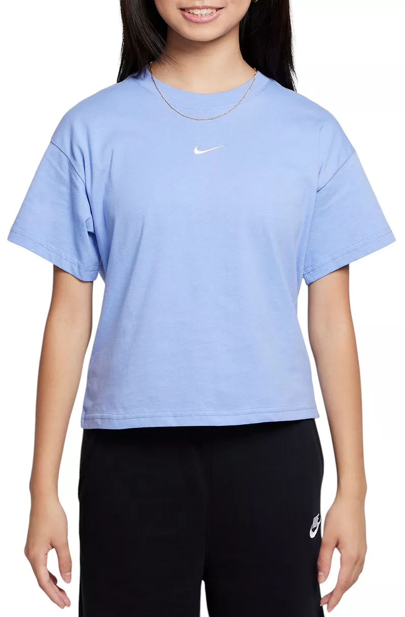 

Футболка свободного кроя Nike Sportswear Essential для девочек, цвет Royal Pulse