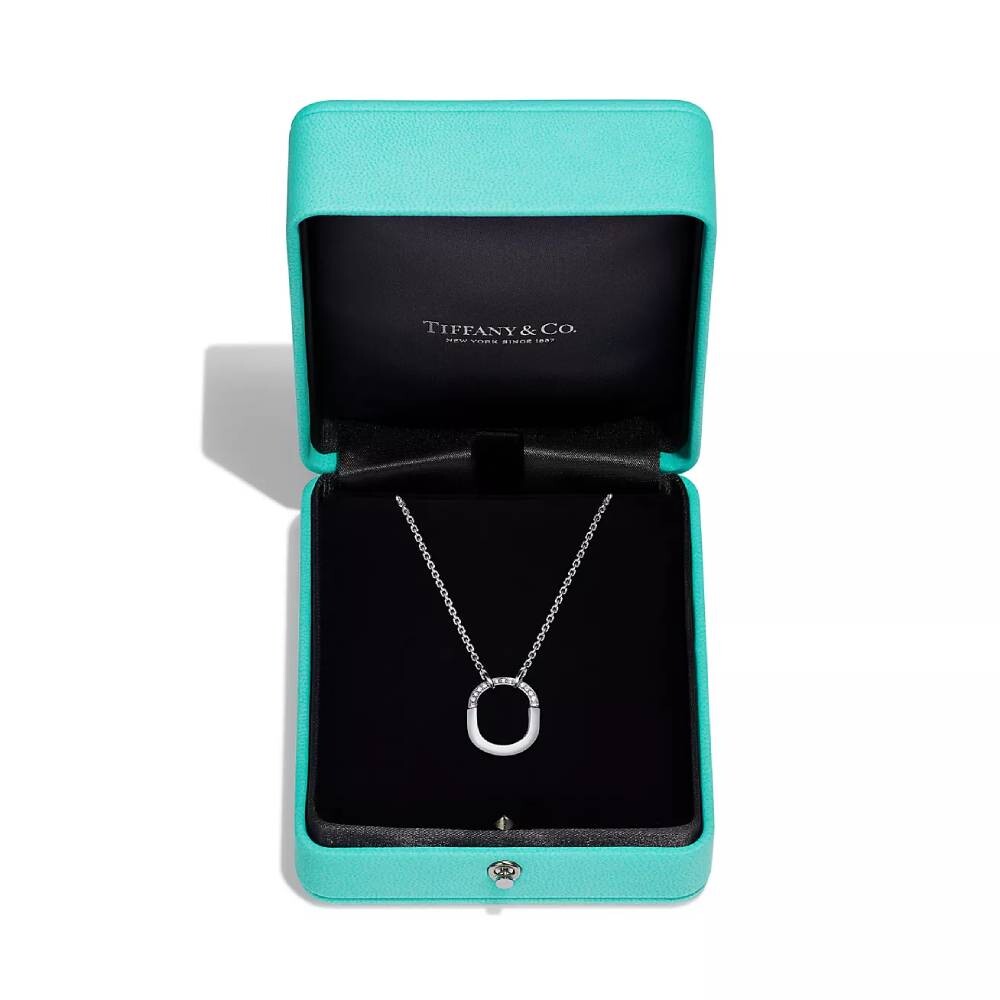 Кулон с цепочкой Tiffany & Co. Small, белое золото с бриллиантами — фото 4