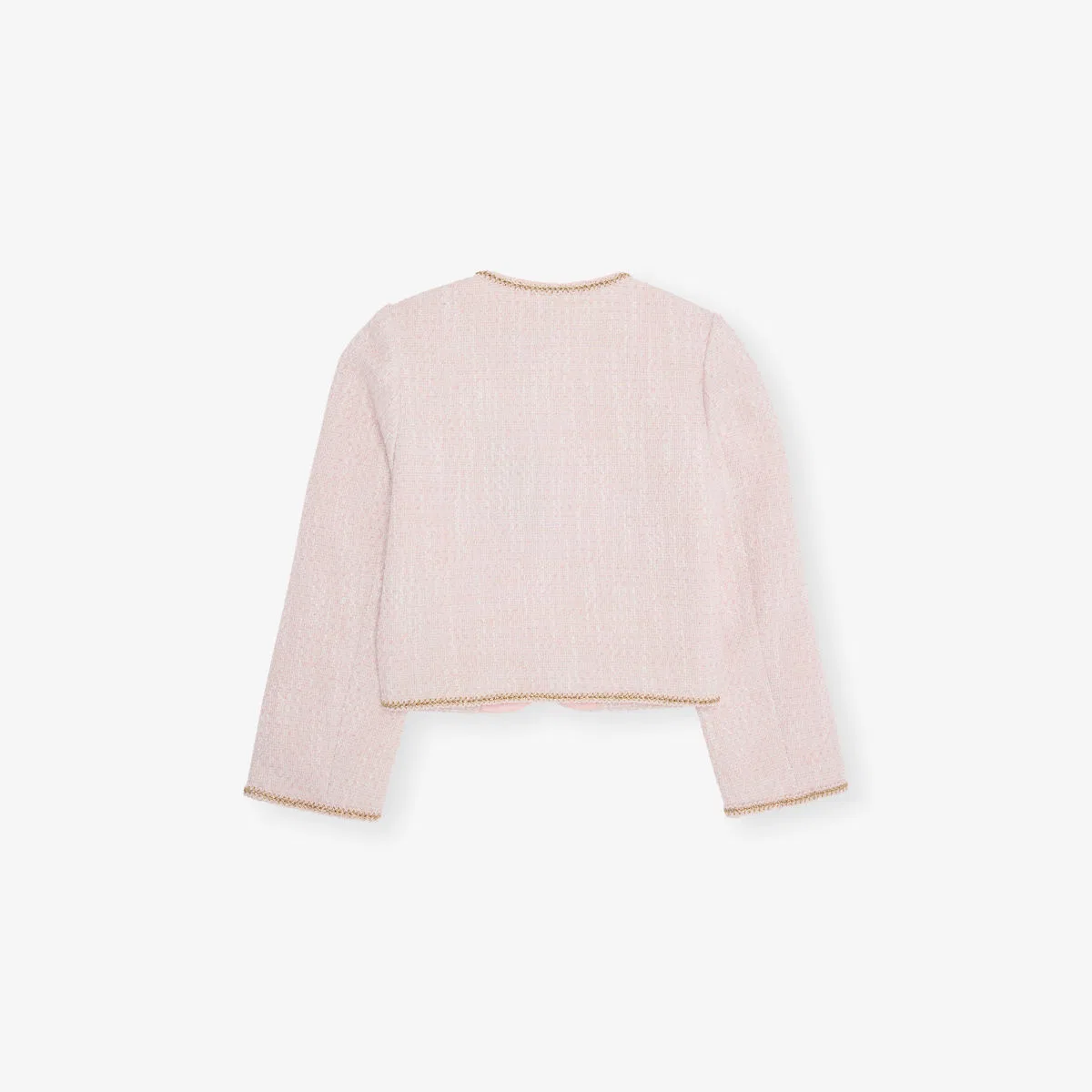 Жакет букле с плетеной отделкой 3-12 лет Self-Portrait, розовый — фото 3