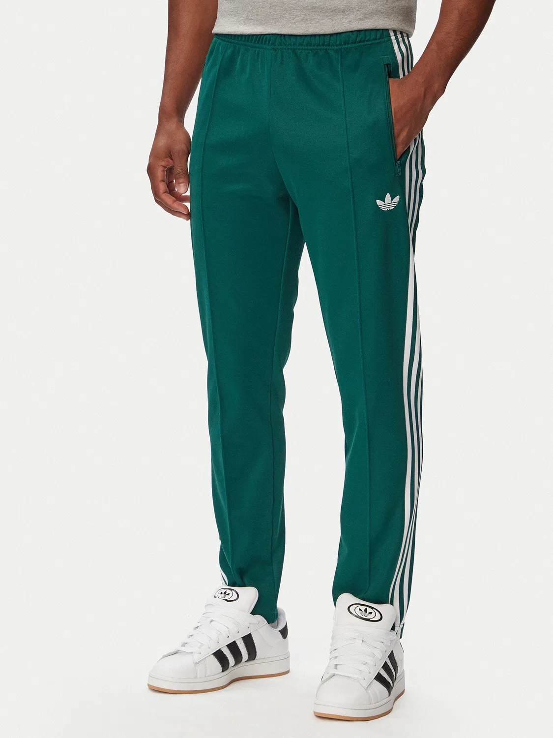 Мужские спортивные штаны стандартного кроя Beckenbauer Adidas, темно-зеленый