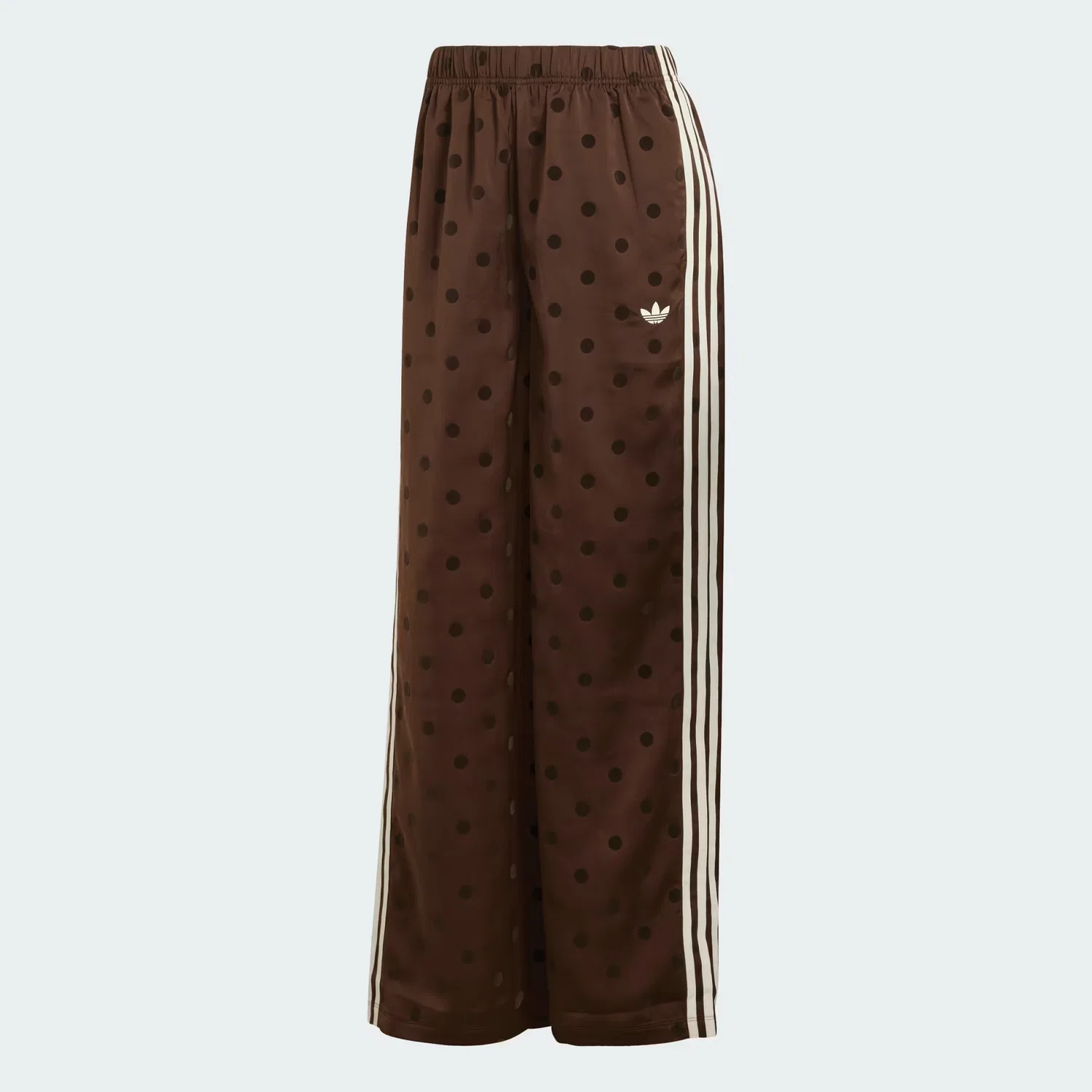 Женские брюки с принтом в горошек Satin Polka Dots Wide Leg Pant Adidas Originals, темно-рыжий — фото 4