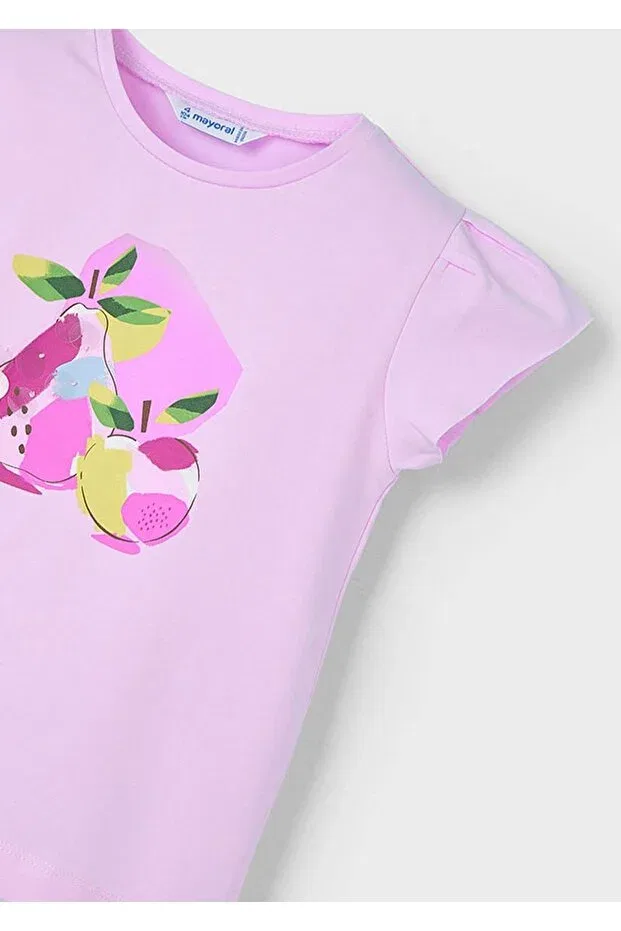 Детская футболка для девочек с принтом Summer Girl's Printed T-Shirt Mayoral, Pink — фото 2