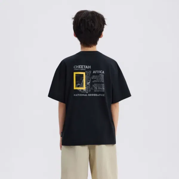 Футболка с графическим принтом, сафари, K262Uts920, National Geographic Kids, carbon black