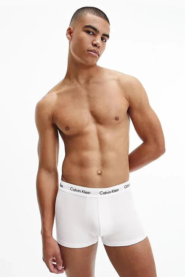Мужское белье хлопковое комплект 3 шт Calvin Klein, White Camoscio — фото 2