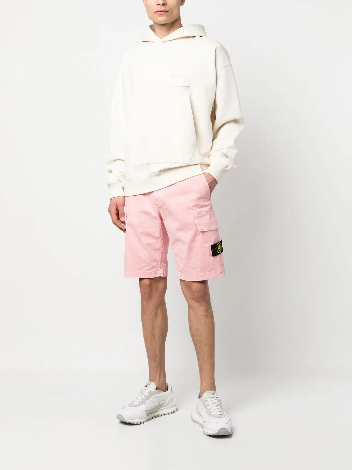 Шорты-бермуды розовые Stone Island, розовый — фото 2