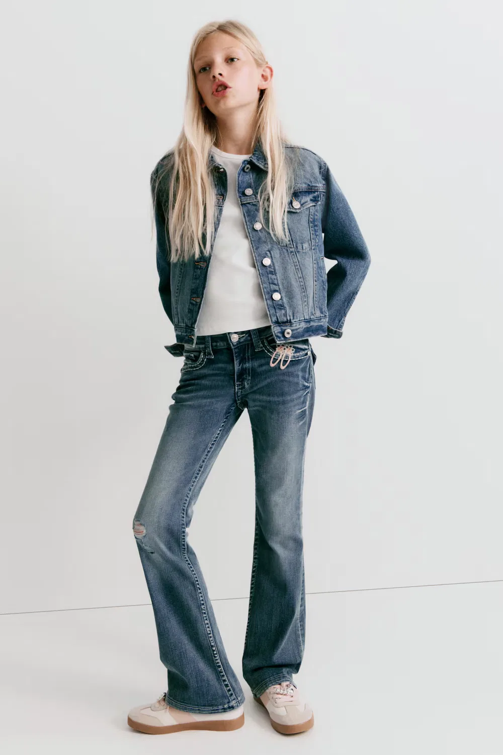 Узкие джинсы-клеш с низкой посадкой H&M, Denimblau
