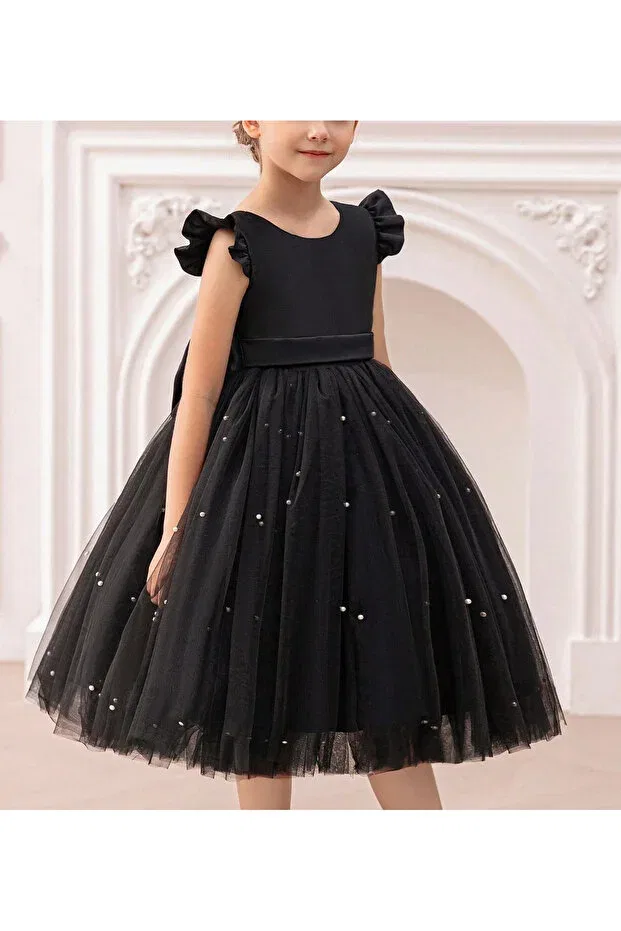 Детское платье для девочек с оборками Madyabutik, Black