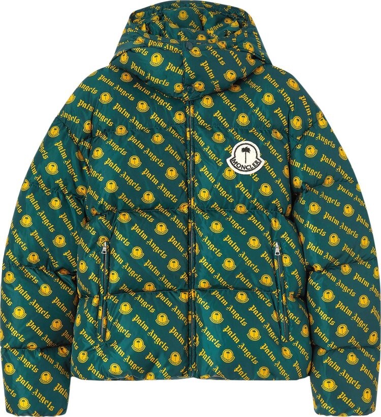 

Куртка Moncler x Palm Angels Thompson Short Down Jacket 'Dark Green', зеленый