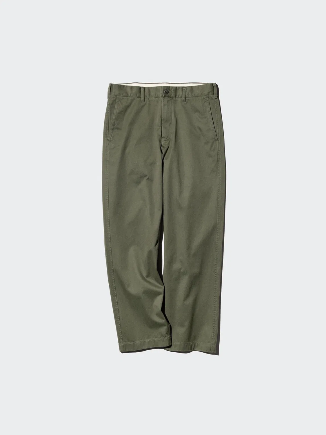 Брюки без складок Uniqlo, темно-оливковый — фото 2