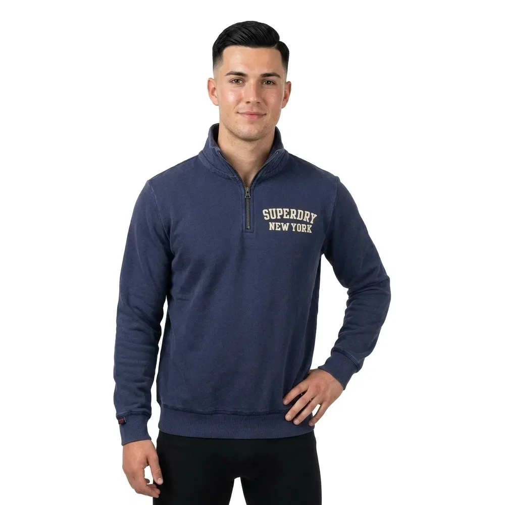 Свитшот с полузастежкой Vintage Athletic Superdry, синий — фото 3