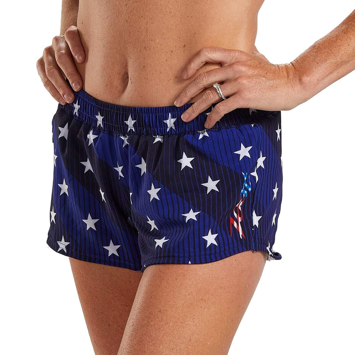 

Спортивные брюки женские LTD для бега 3 Classic Short - Stars & Stripes ZOOT, лазурный/белый