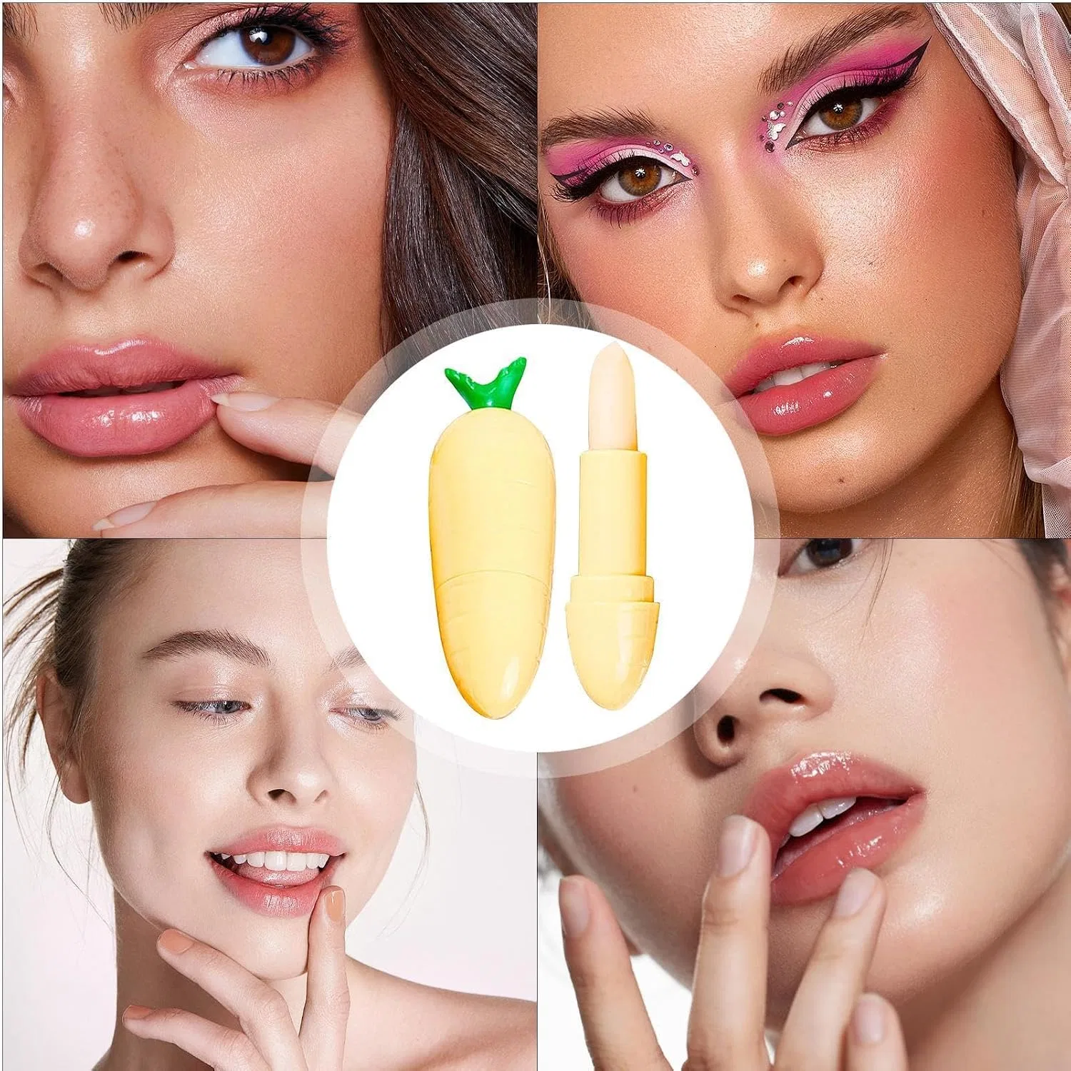 Увлажняющий бальзам для губ Gloss Care Stick, 15 мл, с морковным дизайном, аромат меда Generisch — фото 4