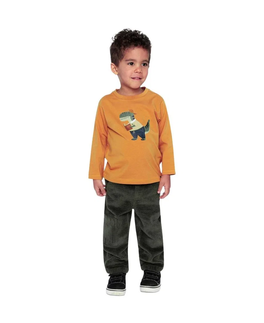 Штаны из вельвета с карго-карманом Boys Must-Haves Deux par Deux, Dark Grey — фото 4