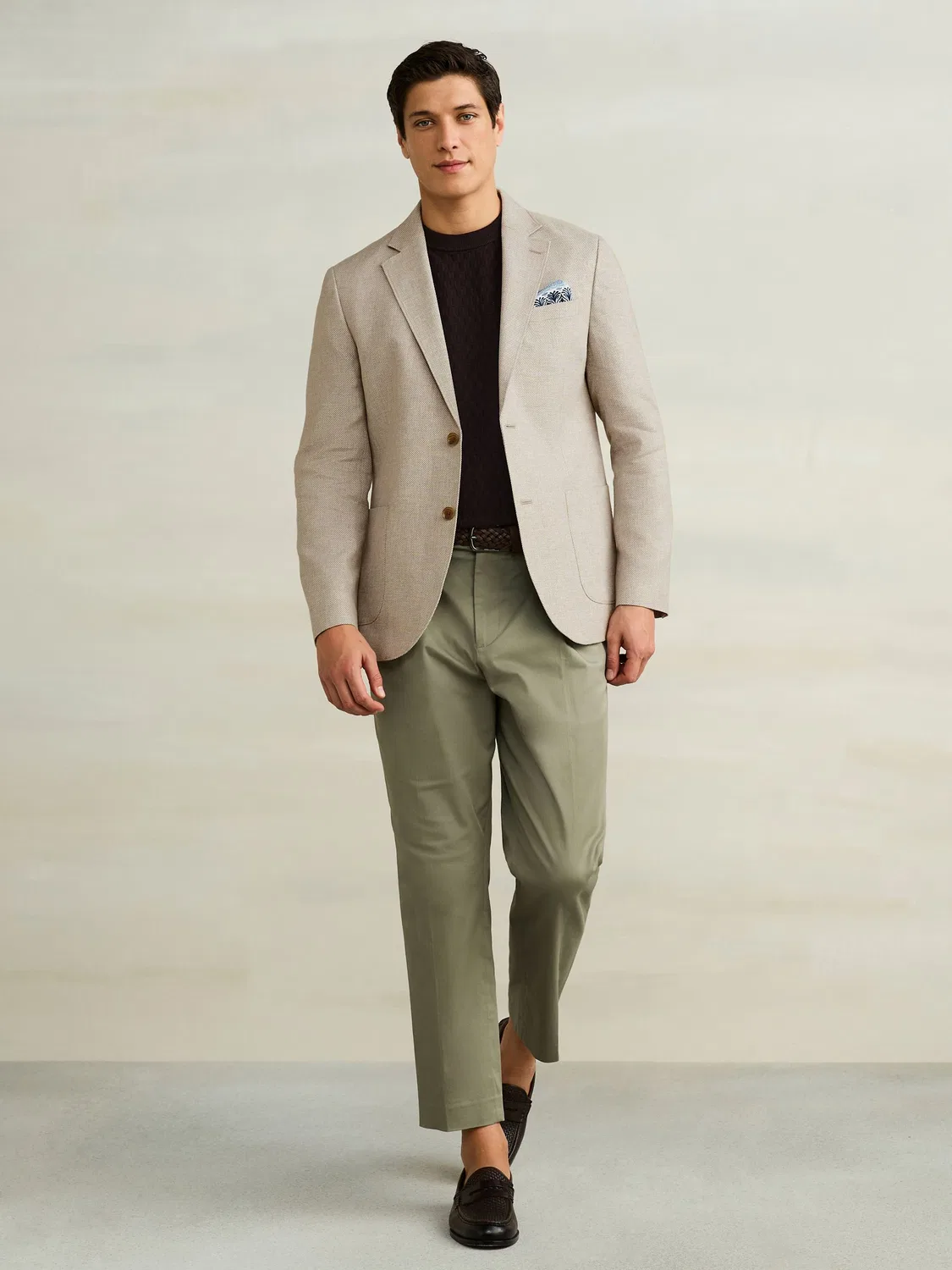 Блейзер из льняной смеси, Slim Fit Next, камень — фото 4
