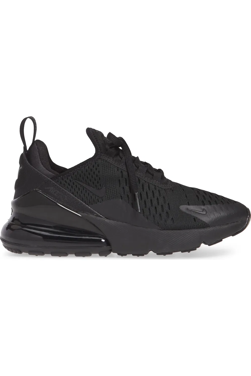 Детские кроссовки на шнуровке Air Max 270 Nike, черный/черный — фото 3